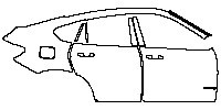 BMW X6 Base 2015 - (right) Door+BC Pillar+Rear Fender (with xDrive XXi emblem on the front door)
