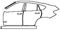 BMW X6 M Sport 2015 - (left) Door+BC Pillar+Rear Fender+Side Skirt (with xDrive XXi emblem on the front door)