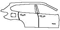 BMW X1 Standard Wheelbase 2016 - (right) Door+B Pillar+Rear Fender (with sDrive XXi emblem on the front door)