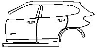 BMW X1 Standard Wheelbase 2016 - (left) Door+B Pillar+Rear Fender+Side Skirt (with sDrive XXi emblem on the front door)