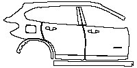 BMW X1 Standard Wheelbase 2016 - (right) Door+B Pillar+Rear Fender+Side Skirt (with sDrive XXi emblem on the front door)