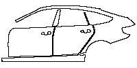 BMW 3 Series Gran Turismo 2013 - (left) Door+BC Pillar+Rear Fender+Side Skirt