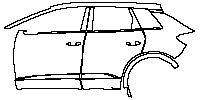 Audi Q4 e-tron SUV 2022 - (left) Door+Side Skirt+Rear Fender