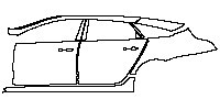 Jaguar XJ XJL 2014 - (left) Door+BC Pillar+Rear Fender+Side Skirt