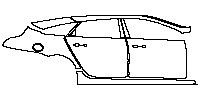 Jaguar XJ XJL 2014 - (right) Door+BC Pillar+Rear Fender+Side Skirt