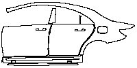Mercedes-Benz CLA Coupe 2013 - (left) Door+B Pillar+Rear Fender+Side Skirt