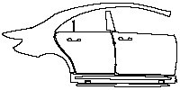 Mercedes-Benz CLA Coupe 2013 - (right) Door+B Pillar+Rear Fender+Side Skirt