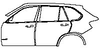 BMW X5 Standard Wheelbase 2014 - (left) Door+B Pillar+Rear Fender (with xDrive ##i emblem on front door)
