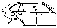 BMW X5 Standard Wheelbase 2014 - (right) Door+B Pillar+Rear Fender (with xDrive ##i emblem on front door)