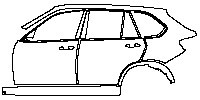 BMW X5 X5 M 2015 - (left) Door+B Pillar+Rear Fender+Side Skirt