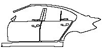 BMW 3 Series Sedan 2012 - (left) Door+B Pillar+Rear Fender+Side Skirt