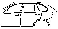 BMW X5 Standard Wheelbase 2016 - (left) Door+B Pillar+Rear Fender