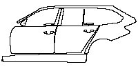 BMW 3 Series Touring/Wagen 2012 - (left) Door+B Pillar+Rear Fender+Side Skirt