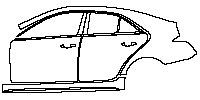 Cadillac CT4 Exterior 2020 - (left) Door+Side Skirt+Rear Fender