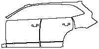 Audi Q5 Standard Wheelbase 2009 - (left) Door+Rear Fender+Side Skirt