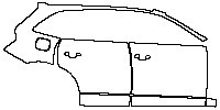 Audi Q5 Standard Wheelbase 2009 - (right) Door+Rear Fender+Side Skirt