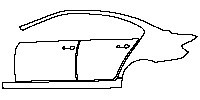 BMW 5 Series Sedan 2011 - (left) Door+Rear Fender+Side Skirt