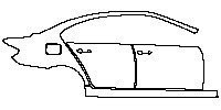 BMW 5 Series Sedan 2011 - (right) Door+Rear Fender+Side Skirt