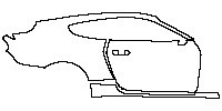 Ford Mustang Fastback 2015 - (right) Door+Side Skirt+Rear Fender (with spoiler)