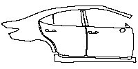 Lexus ES Exterior 2013 - (right) Door+BC Pillar+Rear Fender+Side Skirt