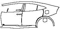Toyota Prius (US) XLE 2023 - (left) Door+Side Skirt+Rear Fender (with ''AWD'' emblem on front door)