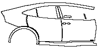 Toyota Prius (US) XLE 2023 - (right) Door+Side Skirt+Rear Fender (with ''AWD'' emblem on front door)
