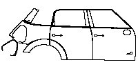 MINI MINI Countryman Cooper All4 2011 - (right) Door+Rear Fender (with ''ALL4'' emblem on front door)