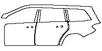 Mercedes-Benz GL Base 2013 - (left) Door+BC Pillar+Rear Fender (without chrome handle inserts on doors)