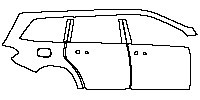 Mercedes-Benz GL Base 2013 - (right) Door+BC Pillar+Rear Fender (without chrome handle inserts on doors)