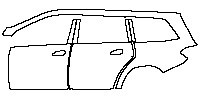 Mercedes-Benz GL Base 2013 - (left) Door+BC Pillar+Rear Fender (with chrome handle inserts on doors)