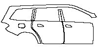 Mercedes-Benz GL Base 2013 - (right) Door+BC Pillar+Rear Fender (with chrome handle inserts on doors)