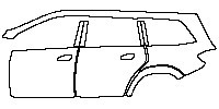 Mercedes-Benz GL Sport 2013 - (left) Door+BC Pillar+Rear Fender (with chrome handle inserts on doors)