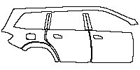 Mercedes-Benz GL Sport 2013 - (right) Door+BC Pillar+Rear Fender (with chrome handle inserts on doors)