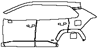 Toyota RAV4 Prime (US) XSE 2021 - (left) Door+Side Skirt+Rear Fender (with ''AWD'' emblem on rear door)