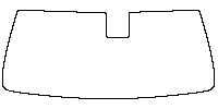 Toyota 4 Runner Window 2014 - Windshield (inside) (with mirror and dotted area cutout, Edge ends at the inner side of dotted are