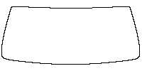 Toyota 4 Runner Window 2014 - Windshield (inside) (without mirror and dotted area cutout, Edge ends at the inner side of dotted