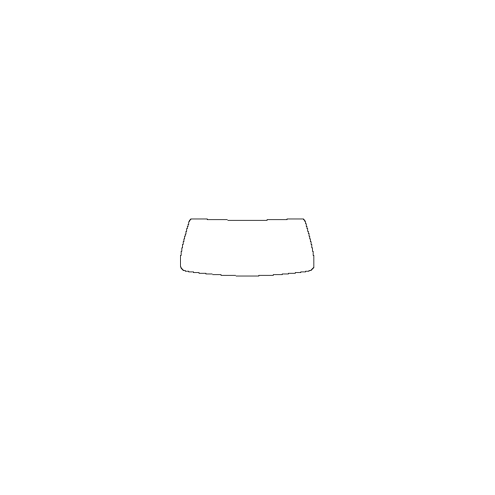 Toyota 4 Runner Window 2014 - Windshield (inside) (without mirror and dotted area cutout, Edge exceeds the innder side of black