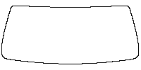 Toyota 4 Runner Window 2014 - Windshield (inside) (without mirror and dotted area cutout, Edge exceeds the innder side of black