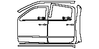 Chevrolet Silverado HD 2500 HD 2015 - (left) Door+Rear Fender+Side Skirt (with chrome trim)