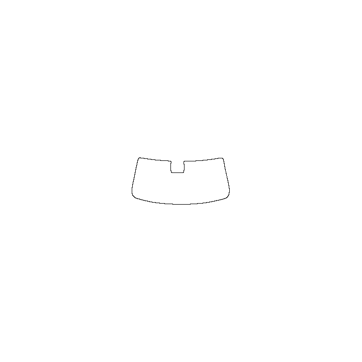 Chevrolet Tahoe Window 2015 - Windshield (inside) (with mirror and dotted area cutout , Edge ends at the inner side of dotted ar