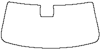Chevrolet Tahoe Window 2015 - Windshield (inside) (with mirror and dotted area cutout , Edge ends at the inner side of dotted ar