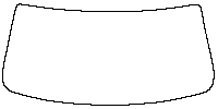 Chevrolet Tahoe Window 2015 - Windshield (inside) (without mirror cutout , Edge ends at the inner side of dotted area)