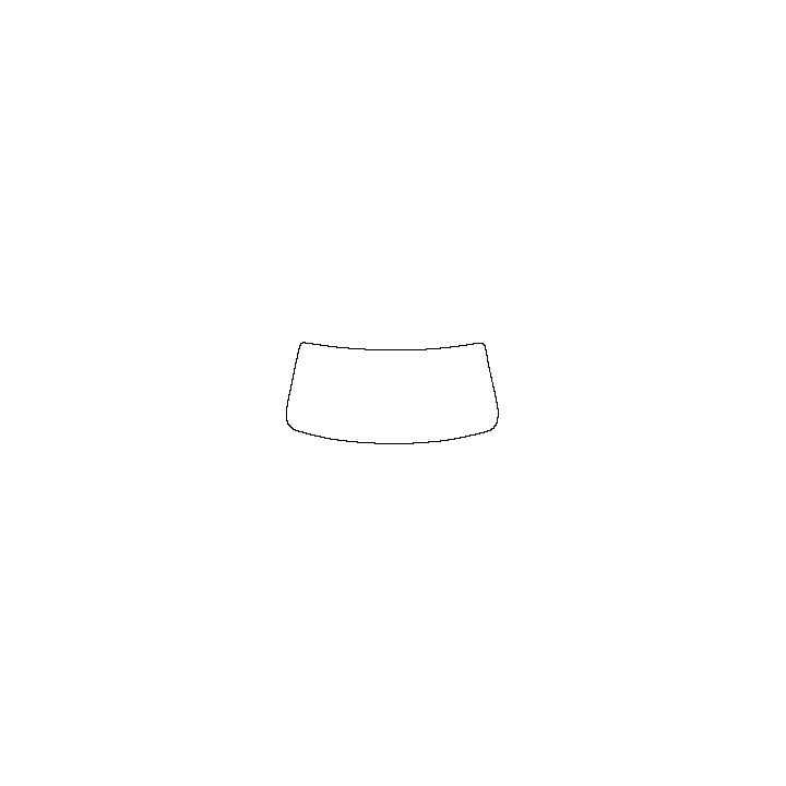 Chevrolet Tahoe Window 2015 - Windshield (inside) (without mirror cutout , Edge ends at the inner side of dotted area)