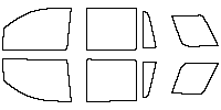 Chevrolet Tahoe Window 2015 - Side Window (Edge ends at the inner side of dotted area)