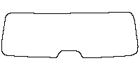 Chevrolet Tahoe Window 2015 - Rear Window (Edge ends at the inner side of dotted area)