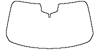 Lincoln Aviator Window 2020 - Windshield (inside) (with mirror and dotted area cutout, Edge ends at the inner side of dotted are