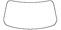 Lincoln Aviator Window 2020 - Windshield (inside) (without mirror and dotted area cutout, Edge ends at the inner side of dotted