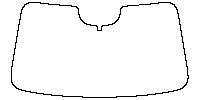 Lincoln Corsair Window 2020 - Windshield (inside) (with mirror and dotted area cutout, Edge ends at the inner side of dotted are