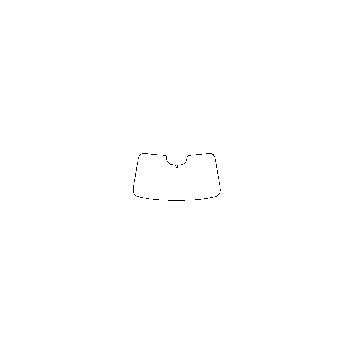Lincoln Corsair Window 2020 - Windshield (inside) (with mirror and dotted area cutout, Edge ends at the inner side of dotted are