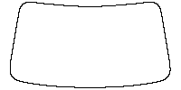 Lincoln Corsair Window 2020 - Windshield (inside) (without mirror and dotted area cutout, Edge ends at the inner side of dotted